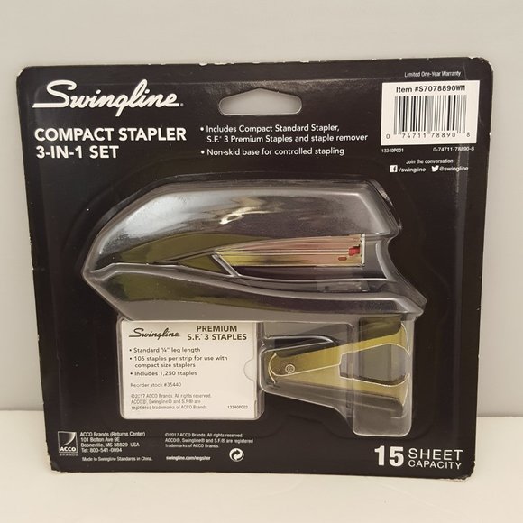Swingline Compact Stapler Value Pack, 15 Sheets, Assorted Colors - Picture 1 of 6